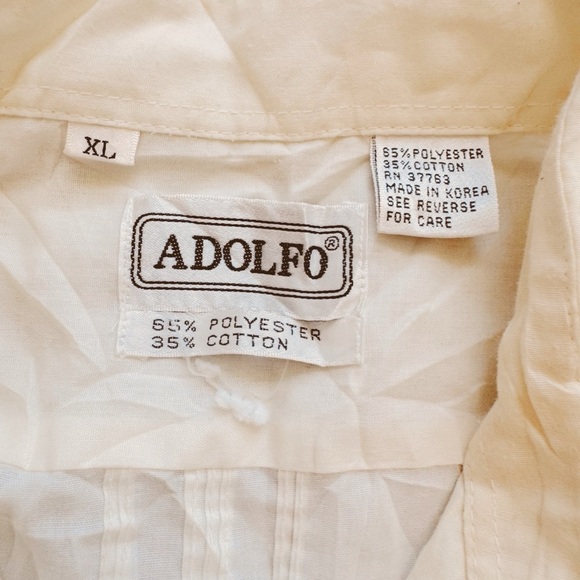 ADOLFO, Men's Creamy Yellow Short Sleeve Shirt - Picture 4 of 5